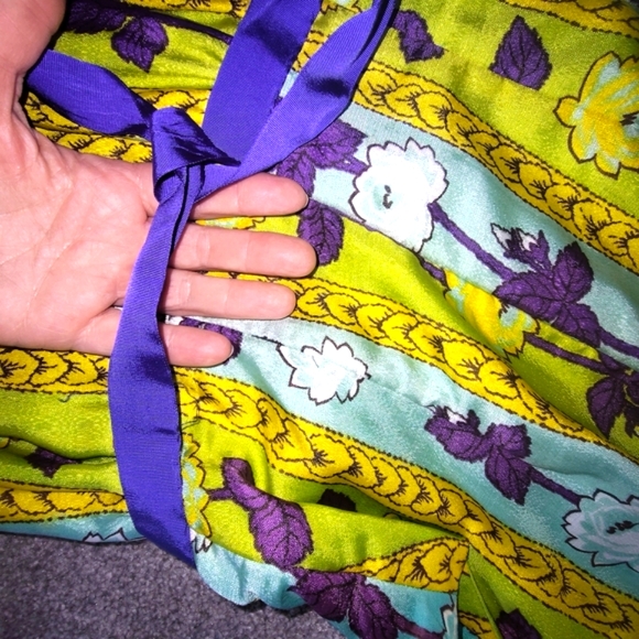 Vintage 70's Vibrant Sleeveless Maxi Dress VTG - Picture 15 of 16